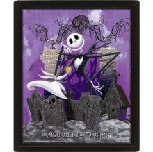 Nightmare Before Christmas (Graveyard) 10 x 8" 3D Lenticular Poster (Framed)