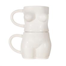 Sass & Belle Body Stacking Mugs White - Set of 2