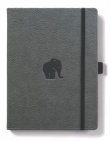 Dingbats A5+ Wildlife Grey Elephant Notebook - Plain