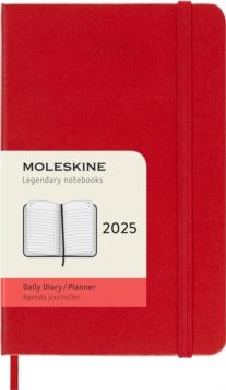 Moleskine 2025 12-Month Daily Pocket Hardcover Notebook: Scarlet Red