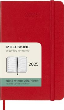 Moleskine 2025 12-Month Weekly Pocket Hardcover Notebook: Scarlet Red