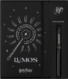 Moleskine Ltd. Ed. Harry Potter Themed Bundle: Large Ruled Lumos Notebook & Kaweco Roller Pen