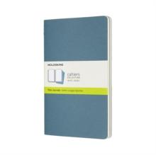 Set Of 3 Moleskine Large Plain Cahier Journals : Brisk Blue