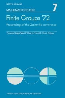 Finite Groups 72 : Proceedings of the Gainesville Conference on Finite Groups, March 23-24, 1972