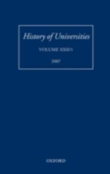 History of Universities : Volume XXII/1