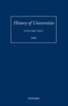 History of Universities : Volume XXI/1