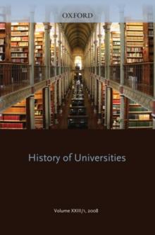 History of Universities : Volume XXIII/1