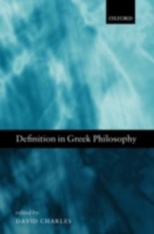 Definition in Greek Philosophy