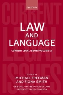 Law and Language : Current Legal Issues Volume 15