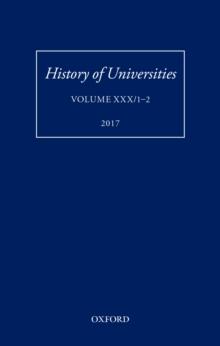 History of Universities : Volume XXX / 1-2