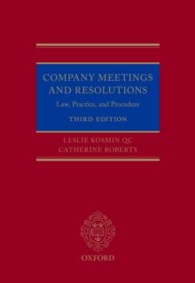 Company Meetings and Resolutions : Law, Practice, and Procedure