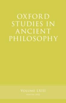 Oxford Studies in Ancient Philosophy