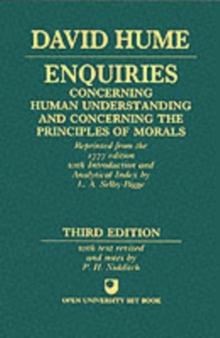 Enquiries concerning Human Understanding and concerning the Principles of Morals