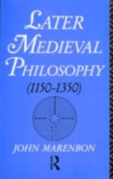 Later Medieval Philosophy