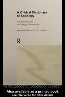 A Critical Dictionary of Sociology