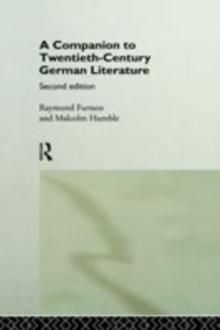 A Companion to Twentieth-Century German Literature