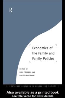 Economics of the Family and Family Policies