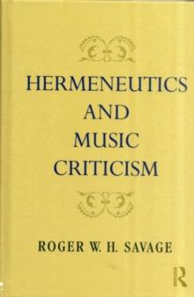 Hermeneutics and Music Criticism