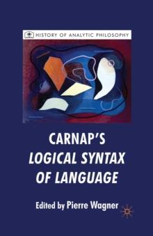 Carnap's Logical Syntax of Language