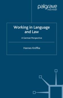 Working in Language and Law : A German Perspective