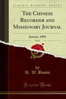 The Chinese Recorder and Missionary Journal : January, 1894