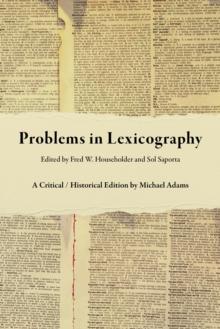 Problems in Lexicography : A Critical / Historical Edition