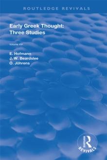 Early Greek Thought : Three Studies