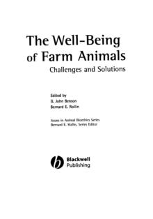 The Well-Being of Farm Animals : Challenges and Solutions