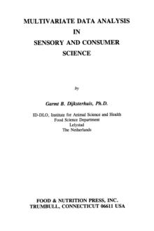 Multivariate Data Analysis in Sensory and Consumer Science