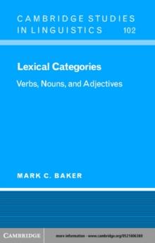 Lexical Categories : Verbs, Nouns and Adjectives