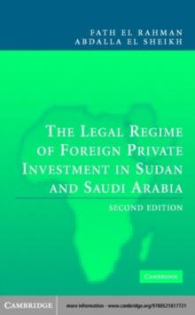 Legal Regime of Foreign Private Investment in Sudan and Saudi Arabia