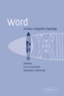 Word : A Cross-linguistic Typology