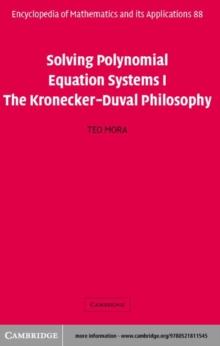 Solving Polynomial Equation Systems I : The Kronecker-Duval Philosophy