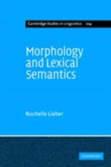 Morphology and Lexical Semantics