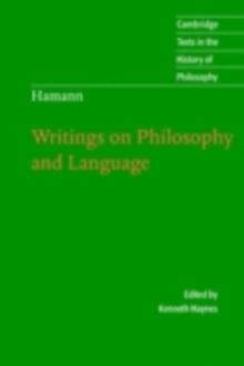 Hamann: Writings on Philosophy and Language