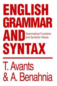 English Grammar and Syntax : Grammatical Functions and Syntactic Values