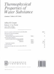 Thermophysical Properties of Water Substance : Students' Tables in SI Units