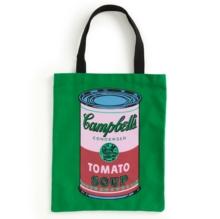 Warhol Soup Can Canvas Tote Bag - Green