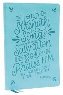 NKJV, Thinline Bible, Verse Art Cover Collection, Leathersoft, Teal, Red Letter, Thumb Indexed, Comfort Print : Holy Bible, New King James Version