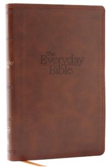 NKJV, The Everyday Bible, Brown Leathersoft, Red Letter, Comfort Print : 365 Daily Readings Through the Whole Bible