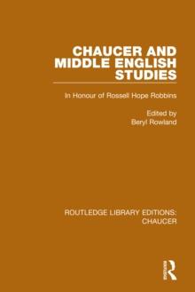 Chaucer and Middle English Studies : In Honour of Rossell Hope Robbins