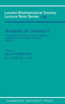 Analysis at Urbana: Volume 2, Analysis in Abstract Spaces