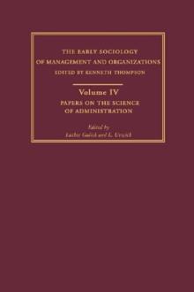 Papers on the Science of Administration