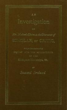 Investigation into Mr. Malone's Claim to Charter of Scholar : Volume 24