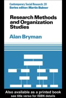 Research Methods and Organization Studies