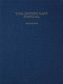 The Jewish Law Annual Volume 5