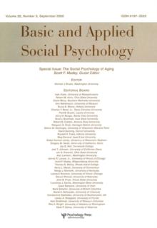 The Social Psychology of Aging : A Special Issue of basic and Applied Social Psychology