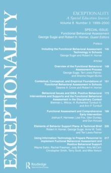 Functional Behavioral Assessment : A Special Issue of exceptionality