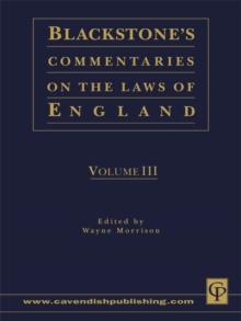 Blackstone's Commentaries on the Laws of England Volumes I-IV