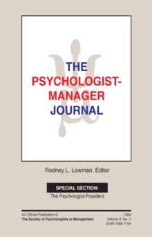 The Psychologist-Manager Journal : Volume 3, Number 1